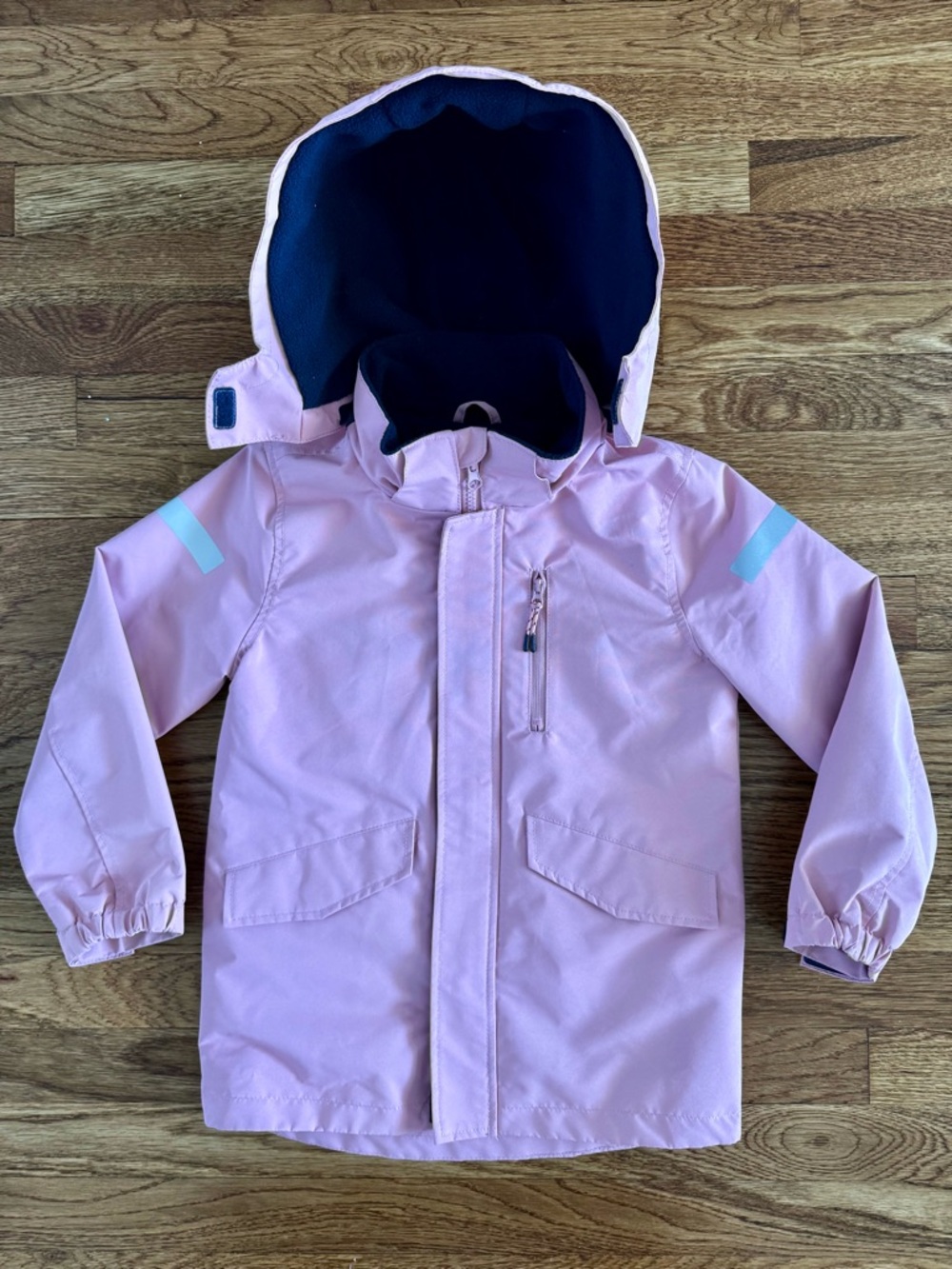 H&M brand Light Pink Hooded Kids Rain Jacket - GC - Size 6x
